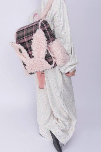 Furry Rabbit Ear Backpack