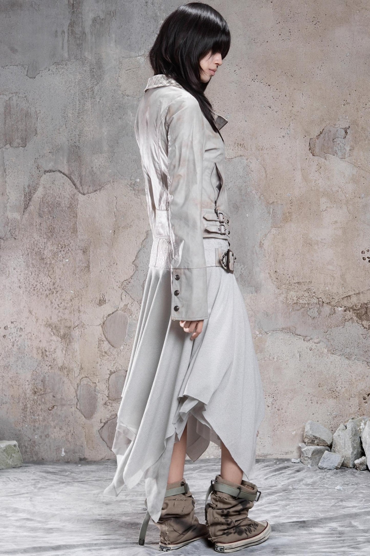 Irregular Multi Layer Rivet Skirt