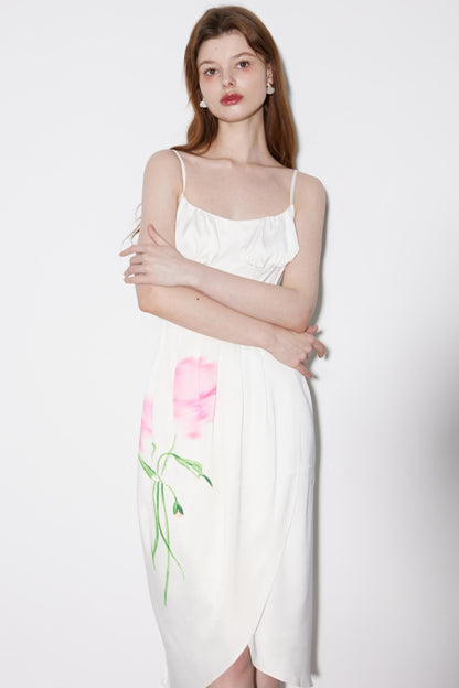 Summer Pink Shadow Midi Dress