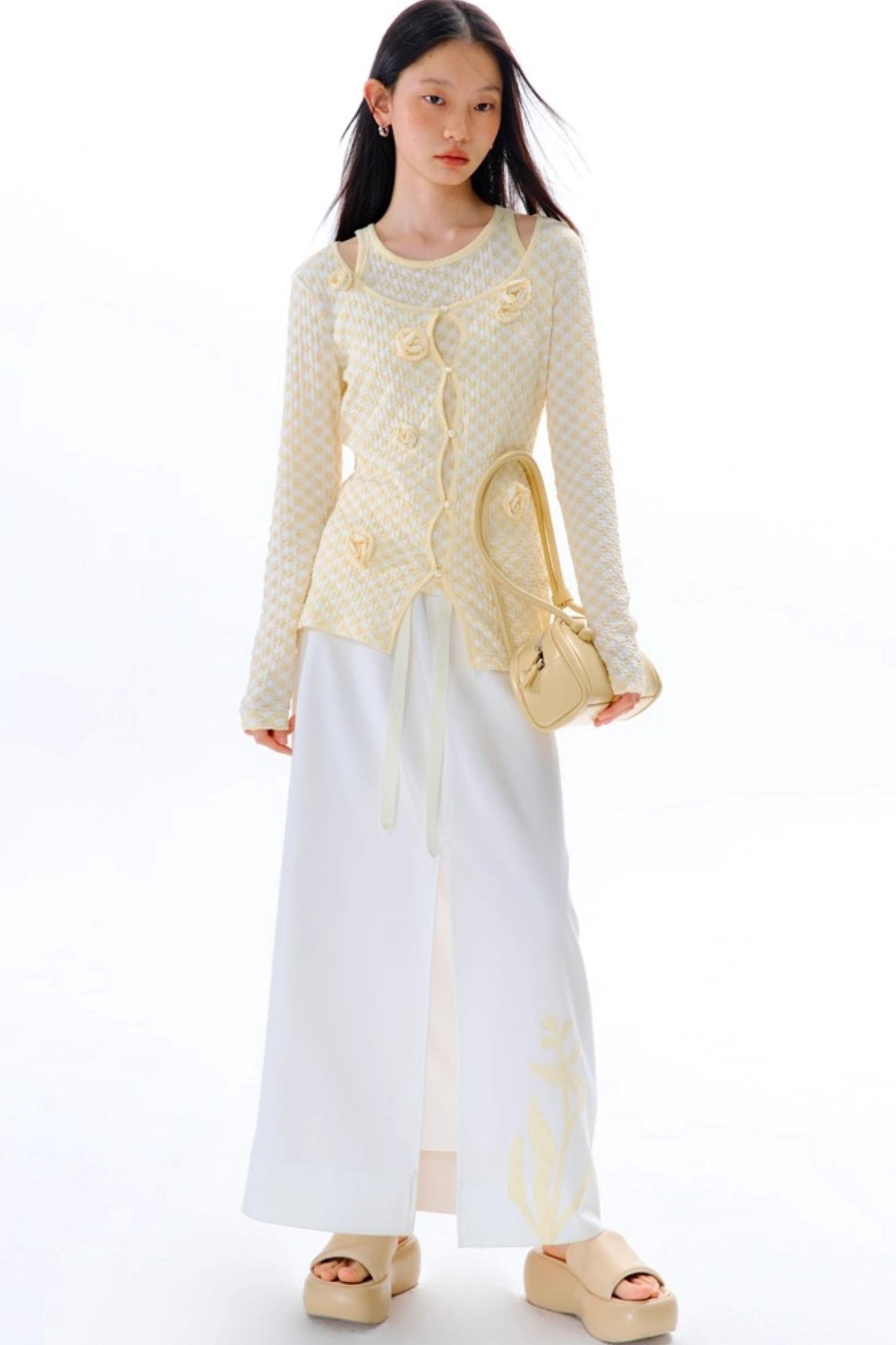 Magnolia Hand-Cranked Appliqué Skirt