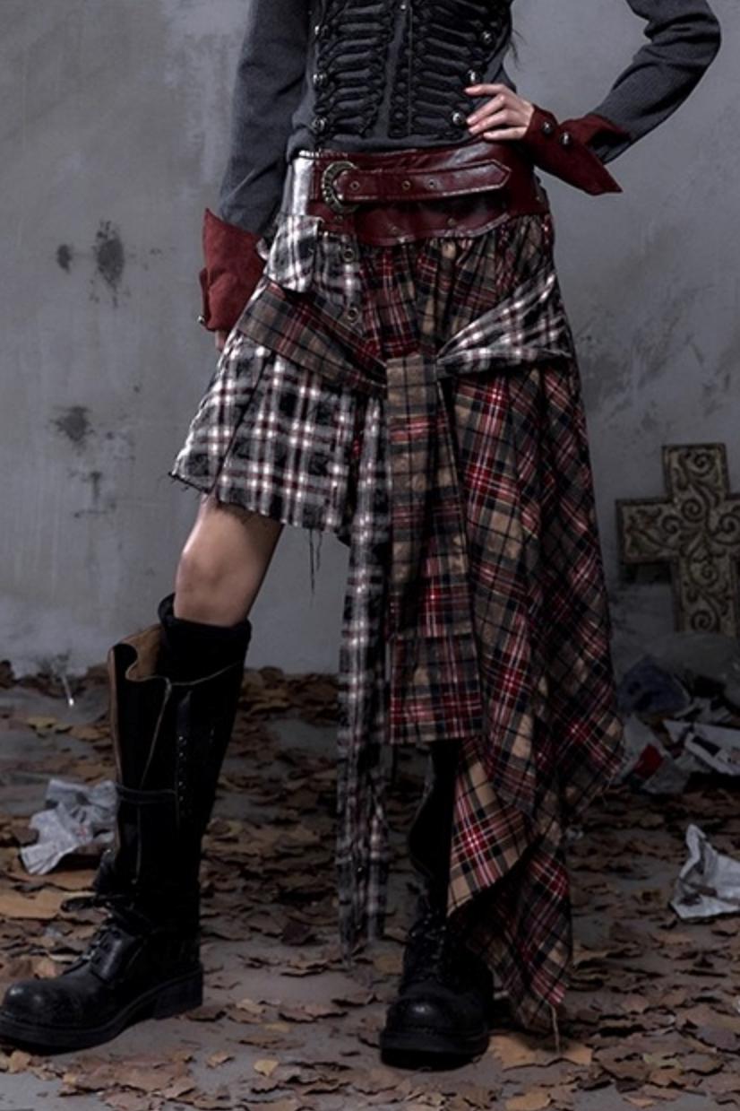 Vintage Punk Plaid Skirt