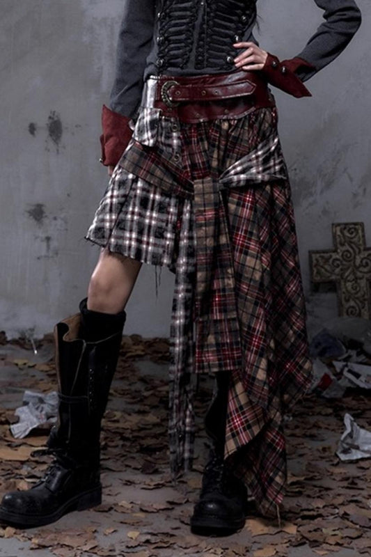 Vintage Punk Plaid Skirt