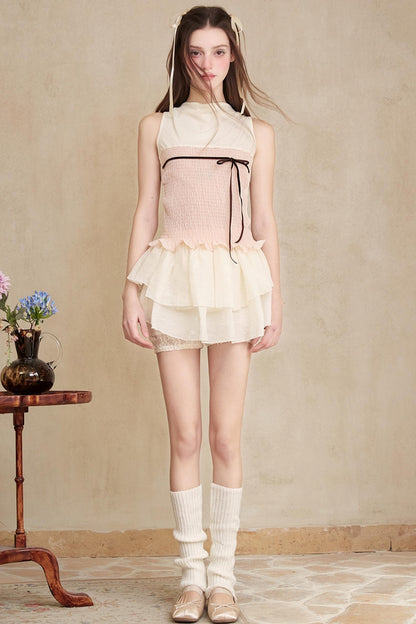 Stylish Apricot Ballet Top Set