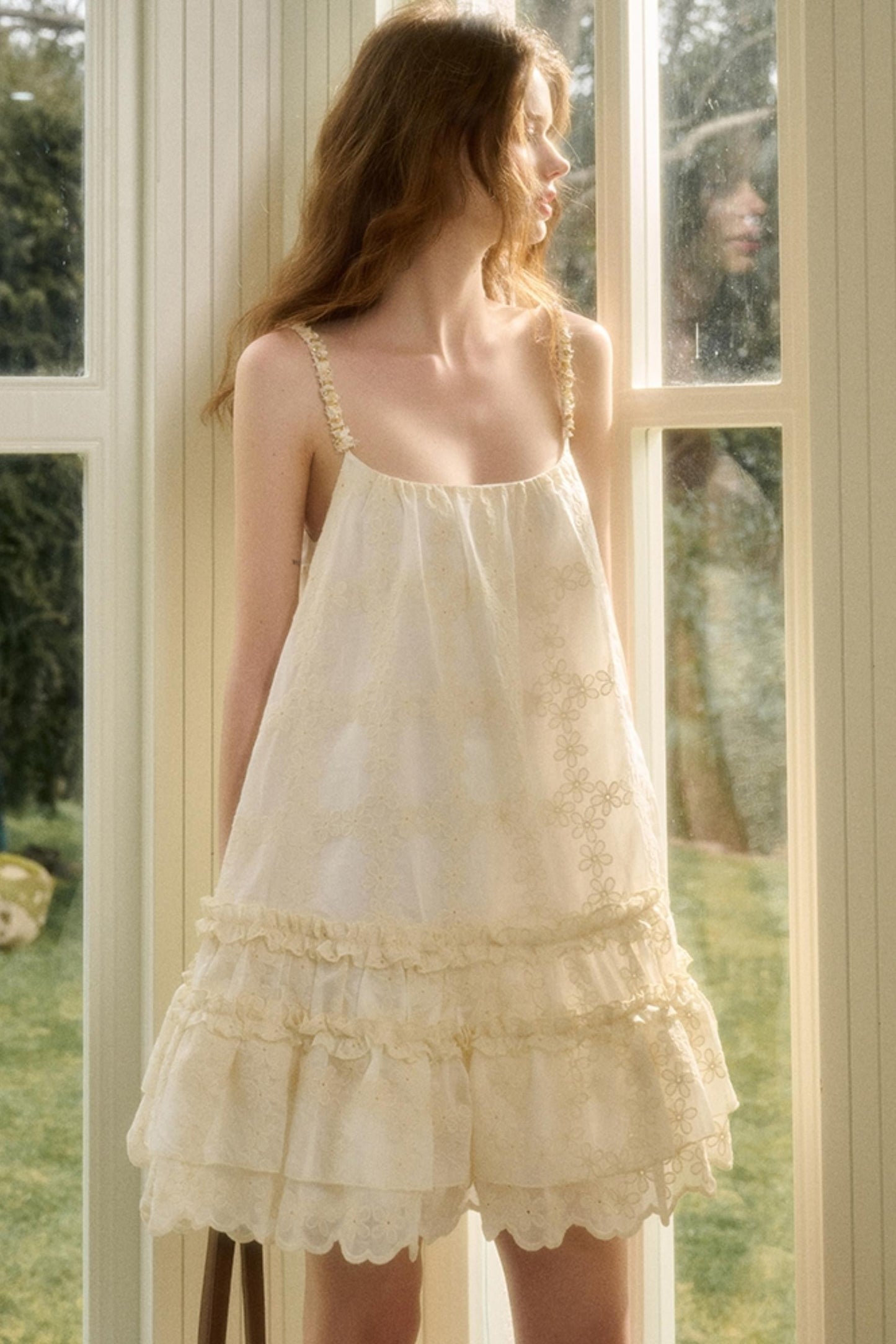 Pleated Lace Halter Maxi Dress