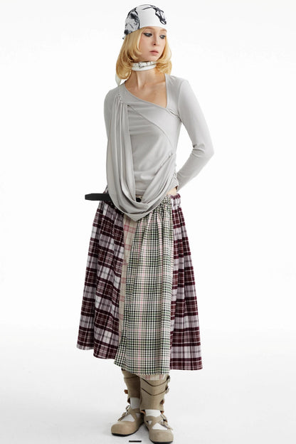 Pleated Panelled Skirt