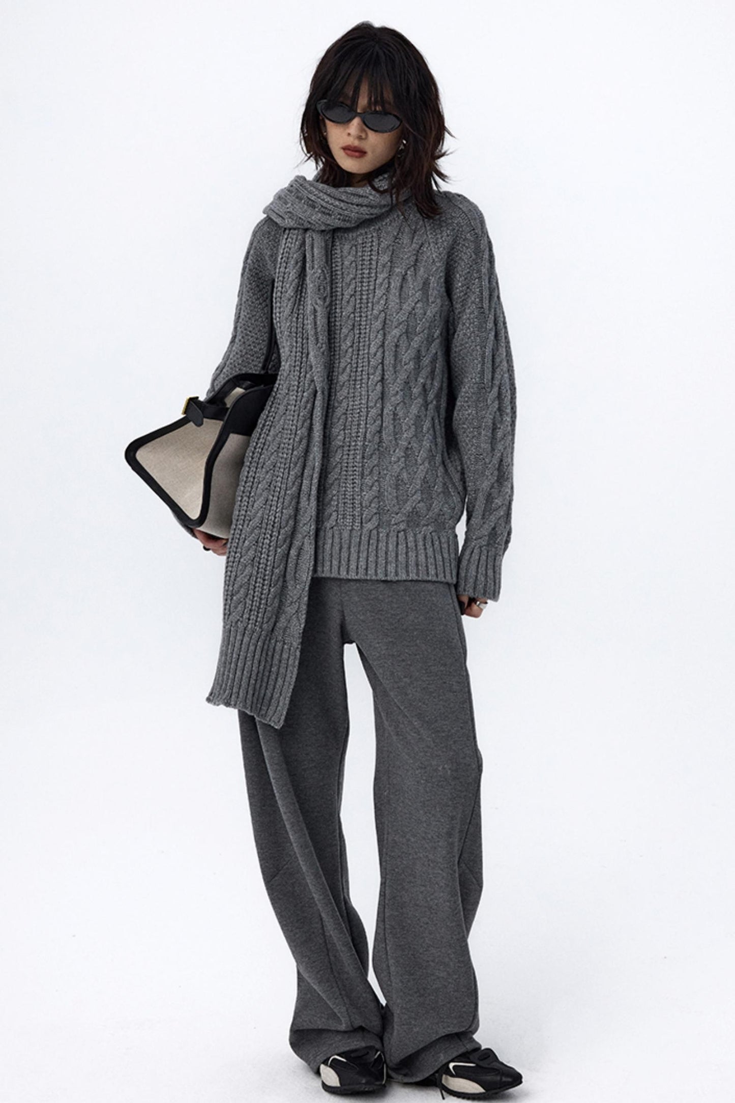 Retro Cable Loose Knitwear