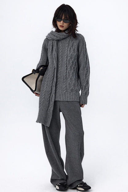 Retro Cable Loose Knitwear