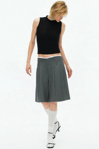 Tencel Wool Pleated Pants