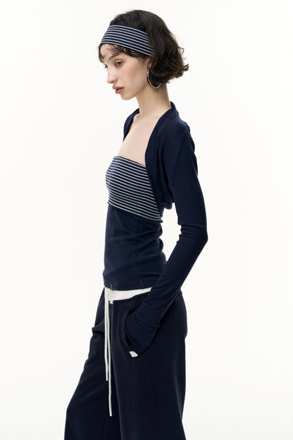 Virtual Striped Short Skirt Set-Up