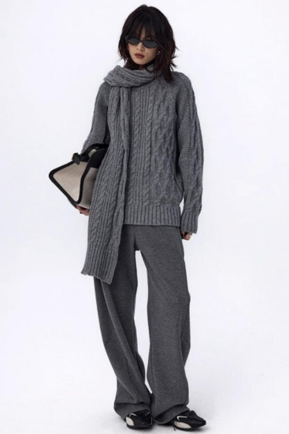 Vintage Paris Gray Knit Scarf