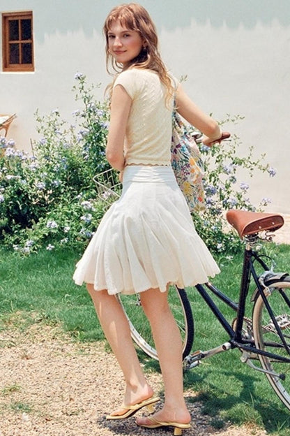 White Lace A-Line Skirt