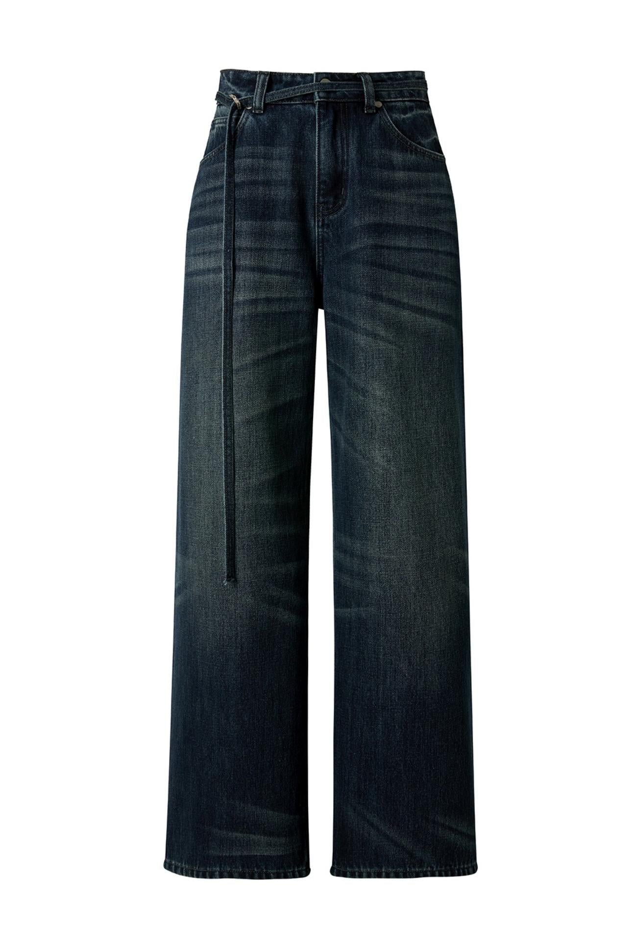 Dark Blue Vintage Whiskered Pants
