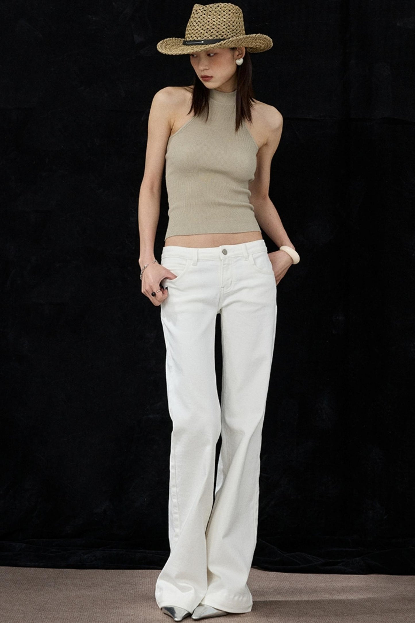 Micro Pocket Straight Leg Jeans