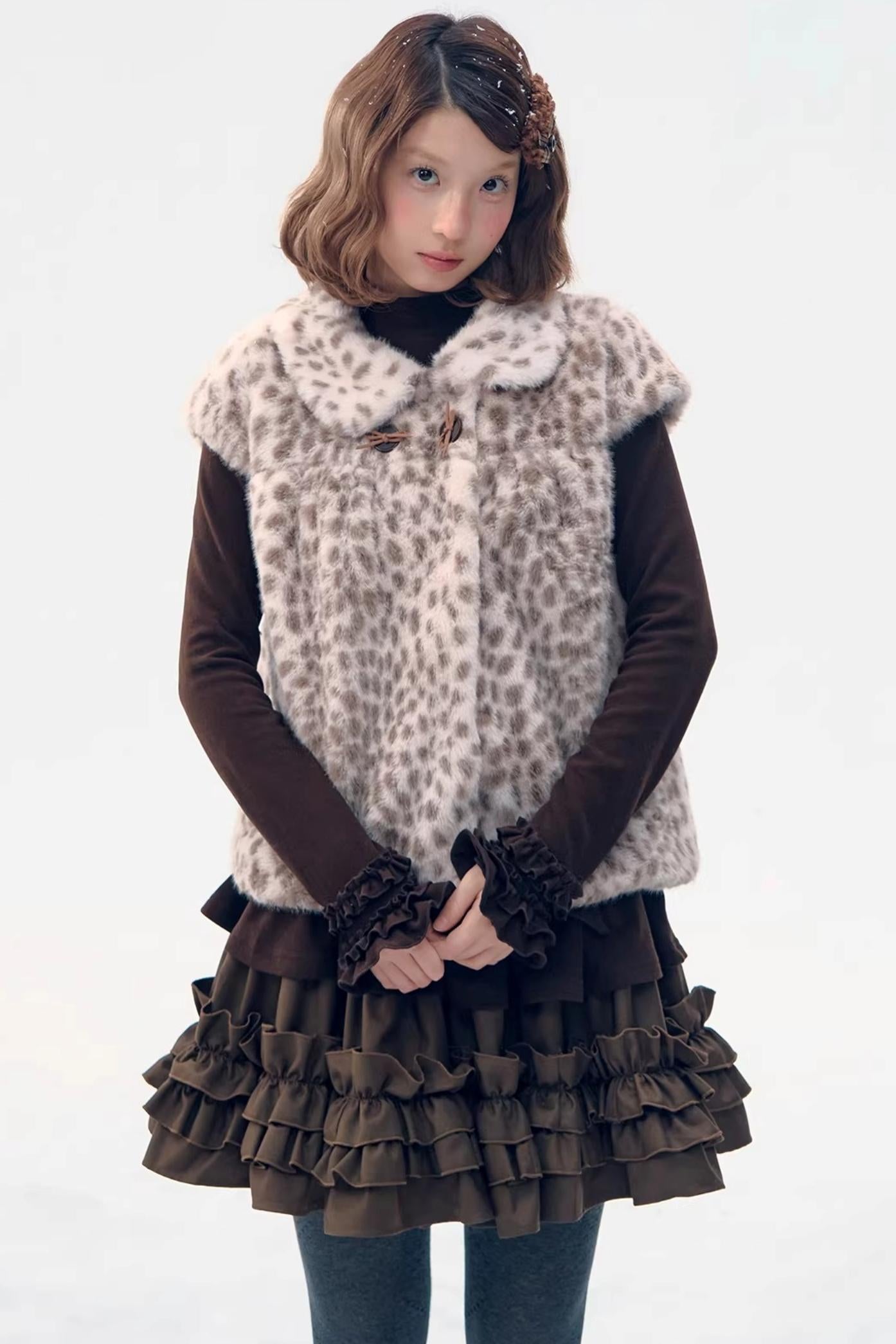 Leopard Print Faux Fur Jacket