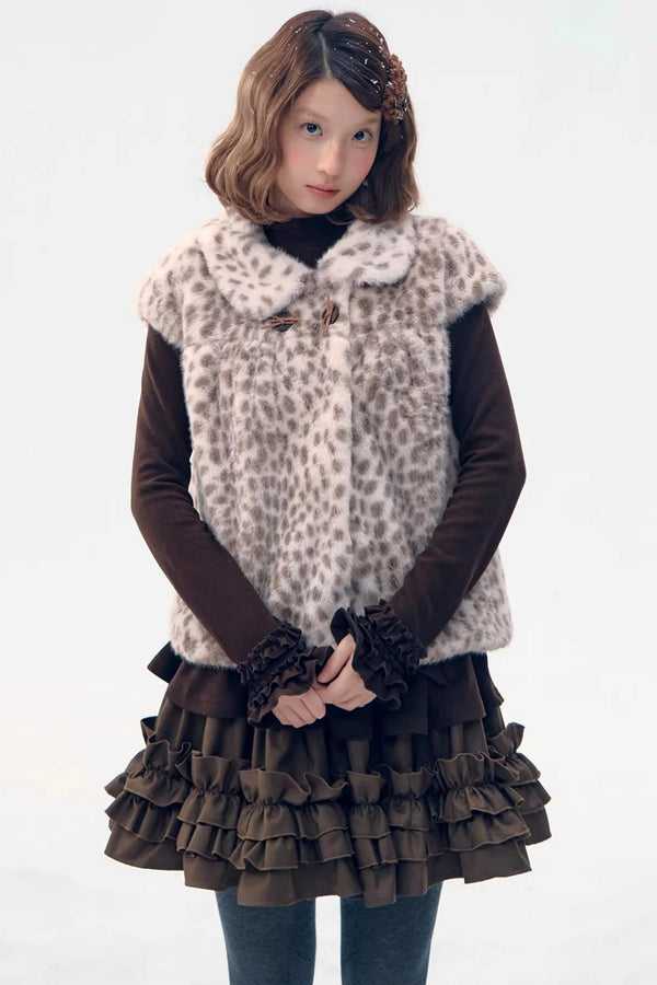 Leopard Print Faux Fur Jacket