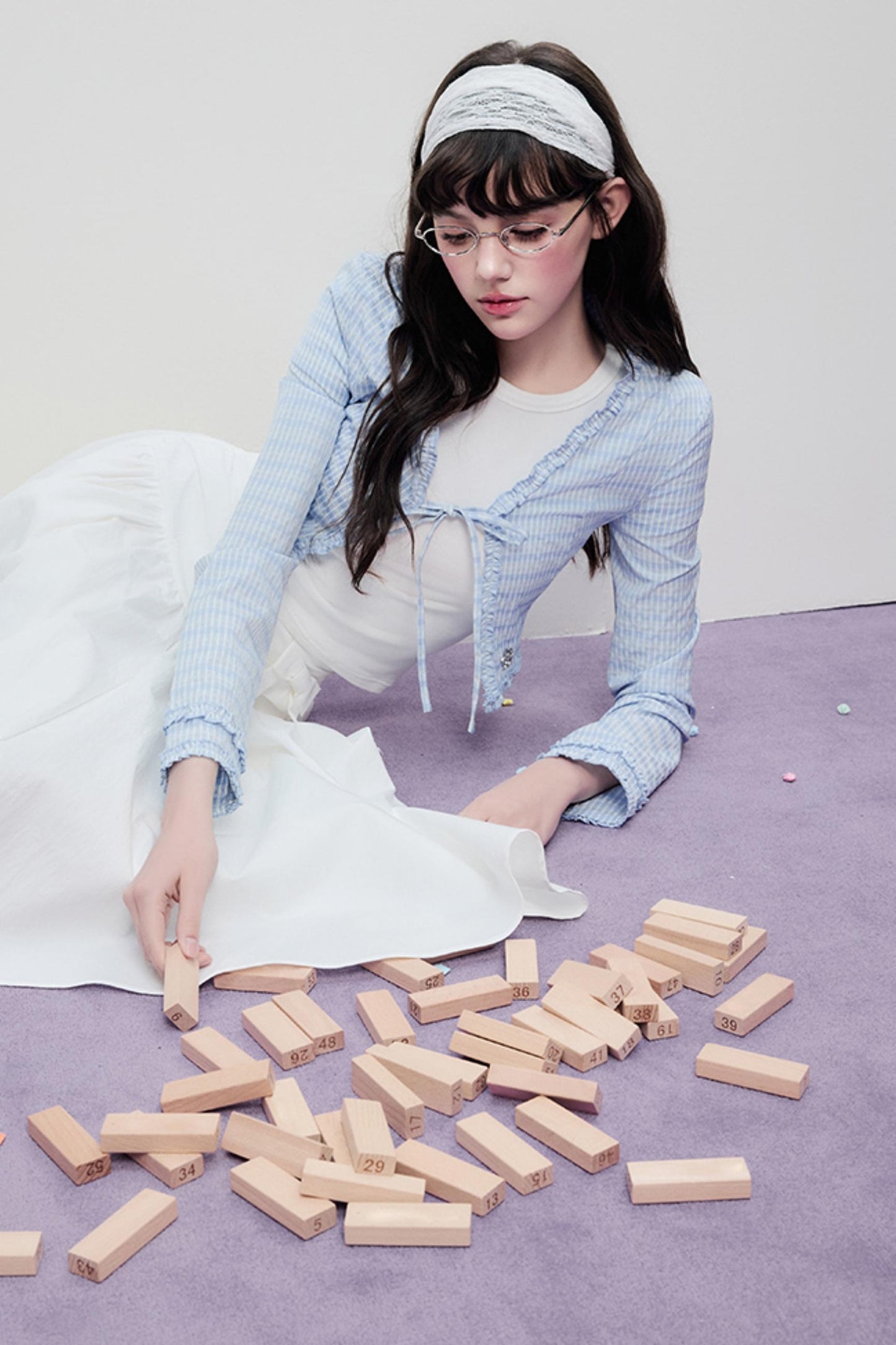 Spring Pleated Line Umbrella Skirt