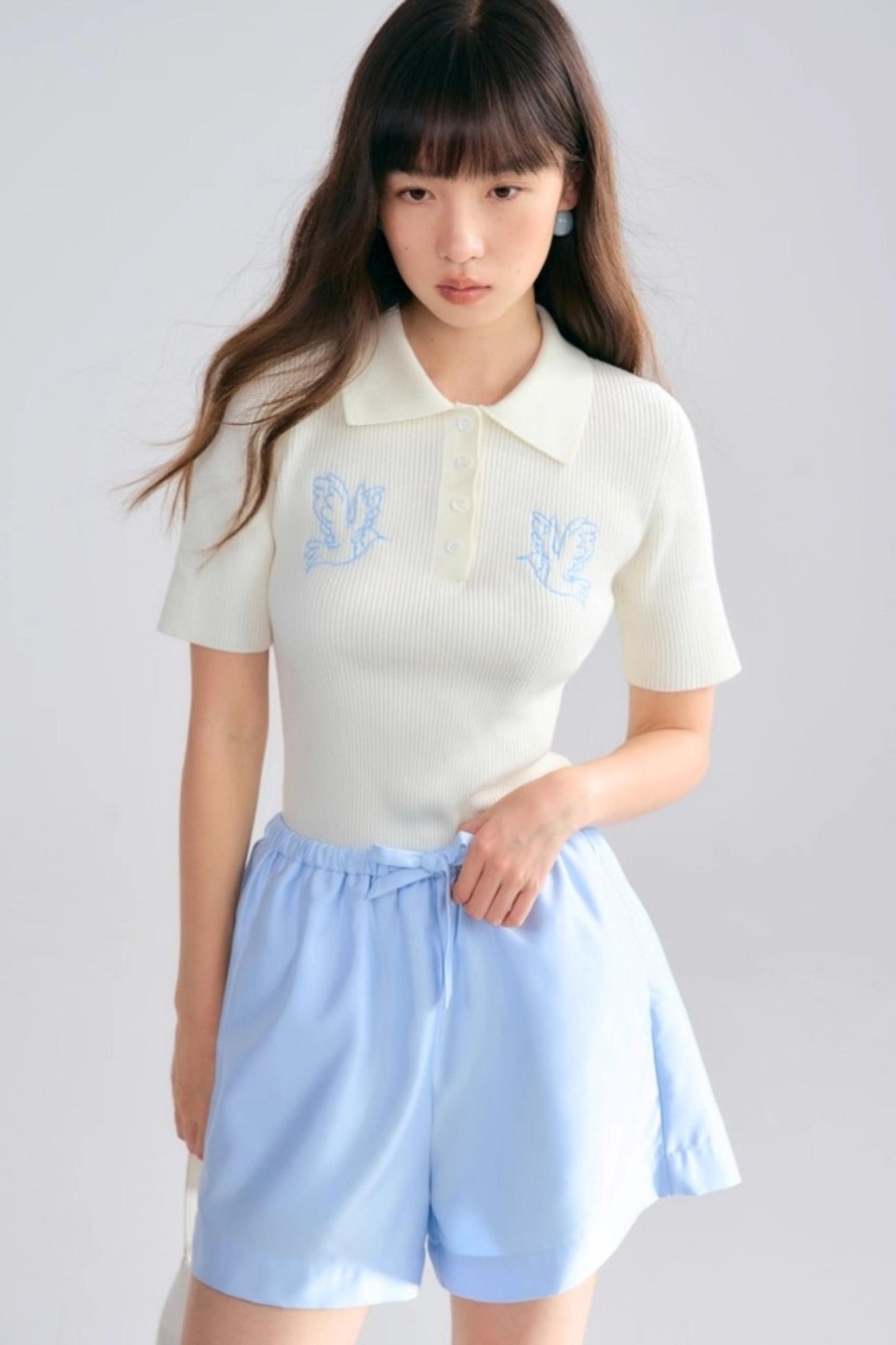 Asuka Love Poems Embroidery Polo Shirt
