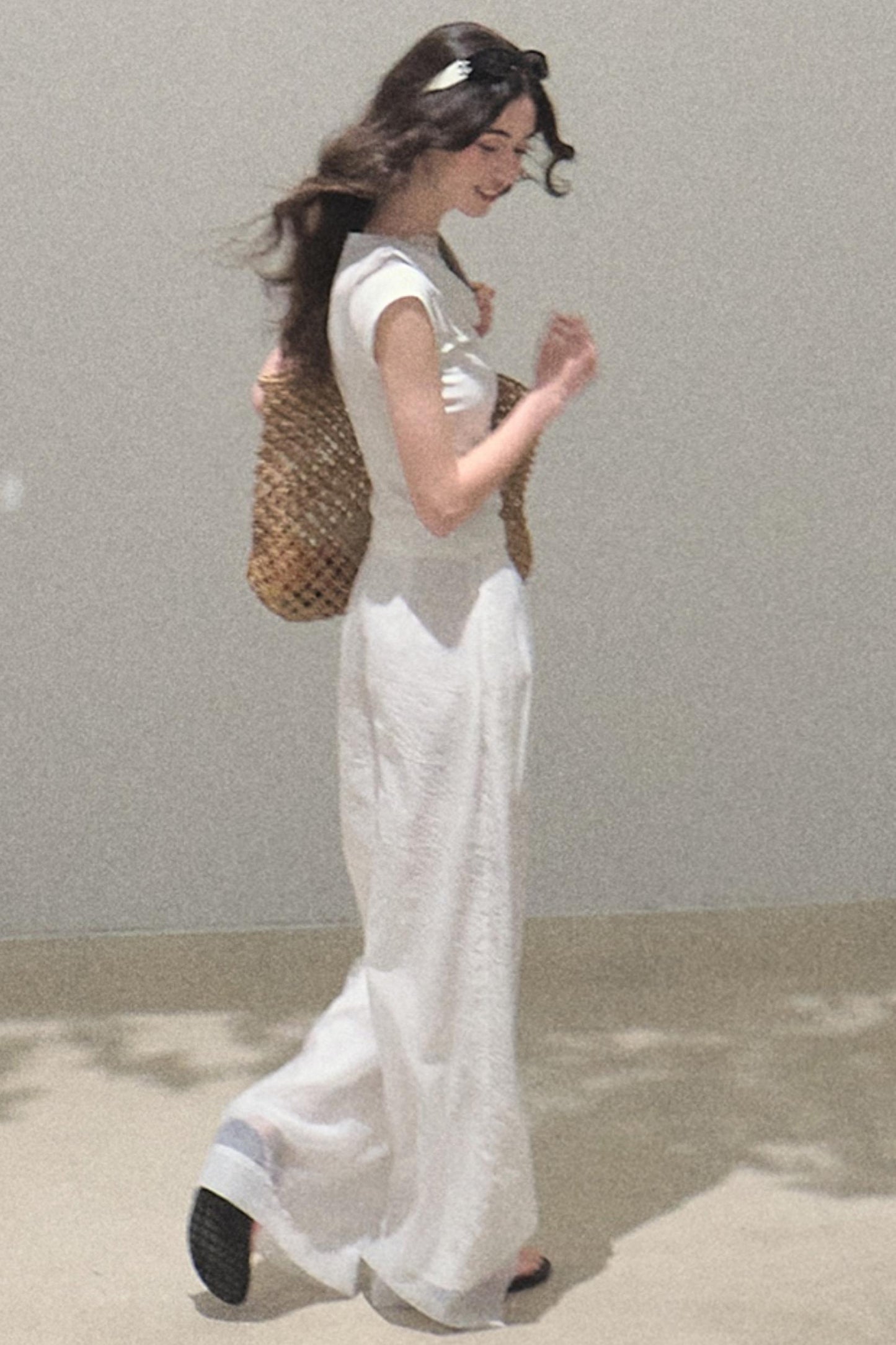 Pearlescent Wide Leg Trousers