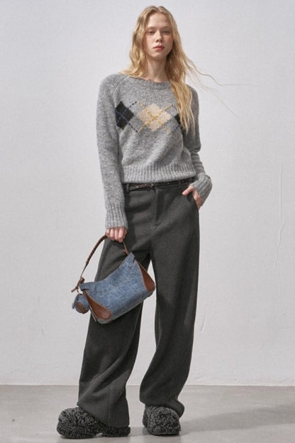 Wool Blend Scimitar Pants