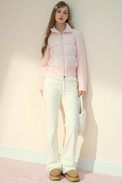 Pink Cloud Knitted Patchwork Jacket