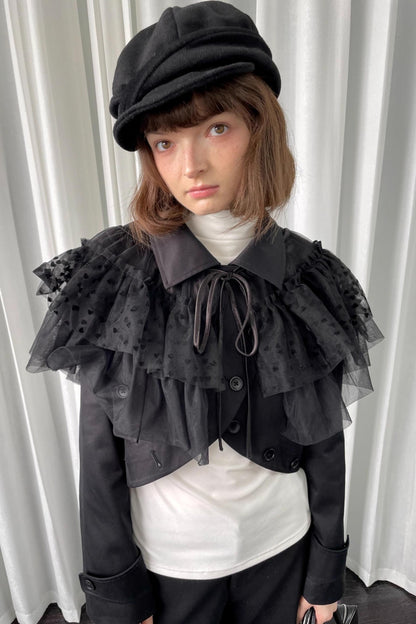 Deodorizing Mesh Lace-Up Shawl Cape