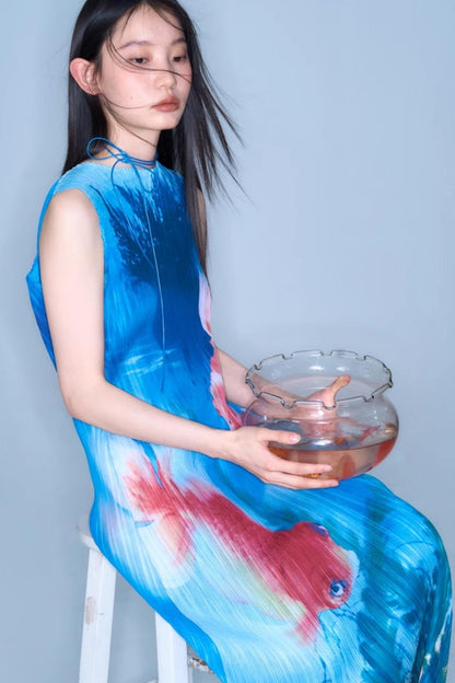 Vintage Goldfish Print Dress