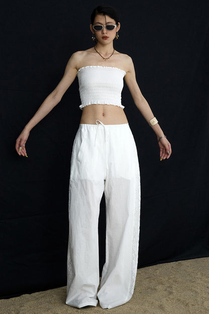 Back Lace Cut-Out Bandeau Top