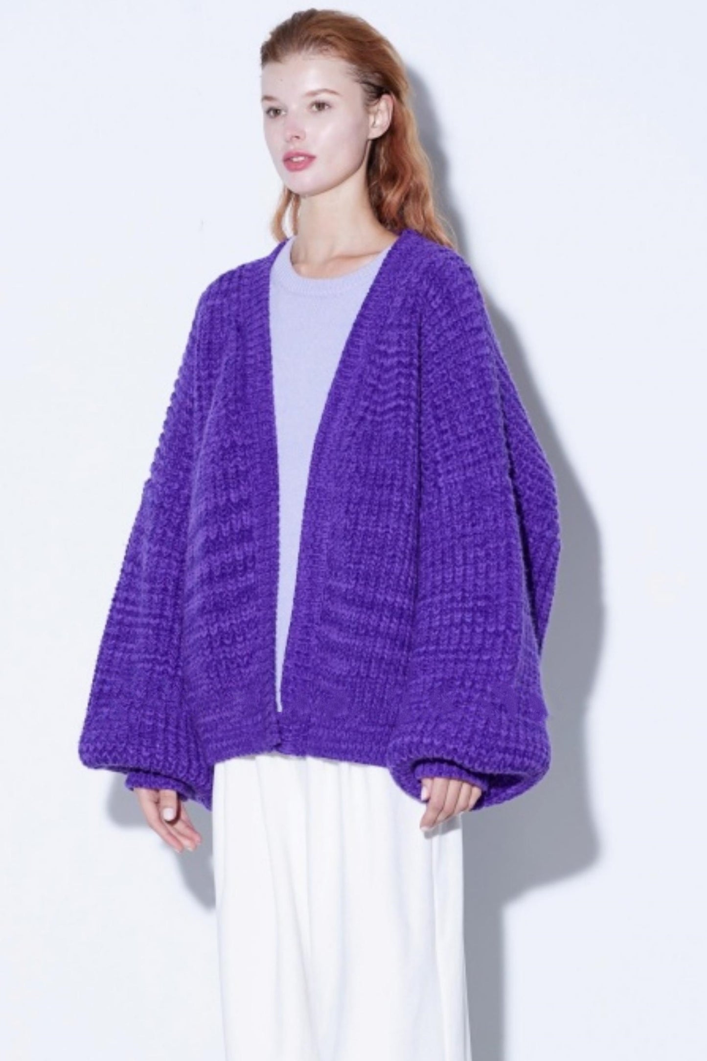 Heavyweight Two-Tone Lantern Cardigan