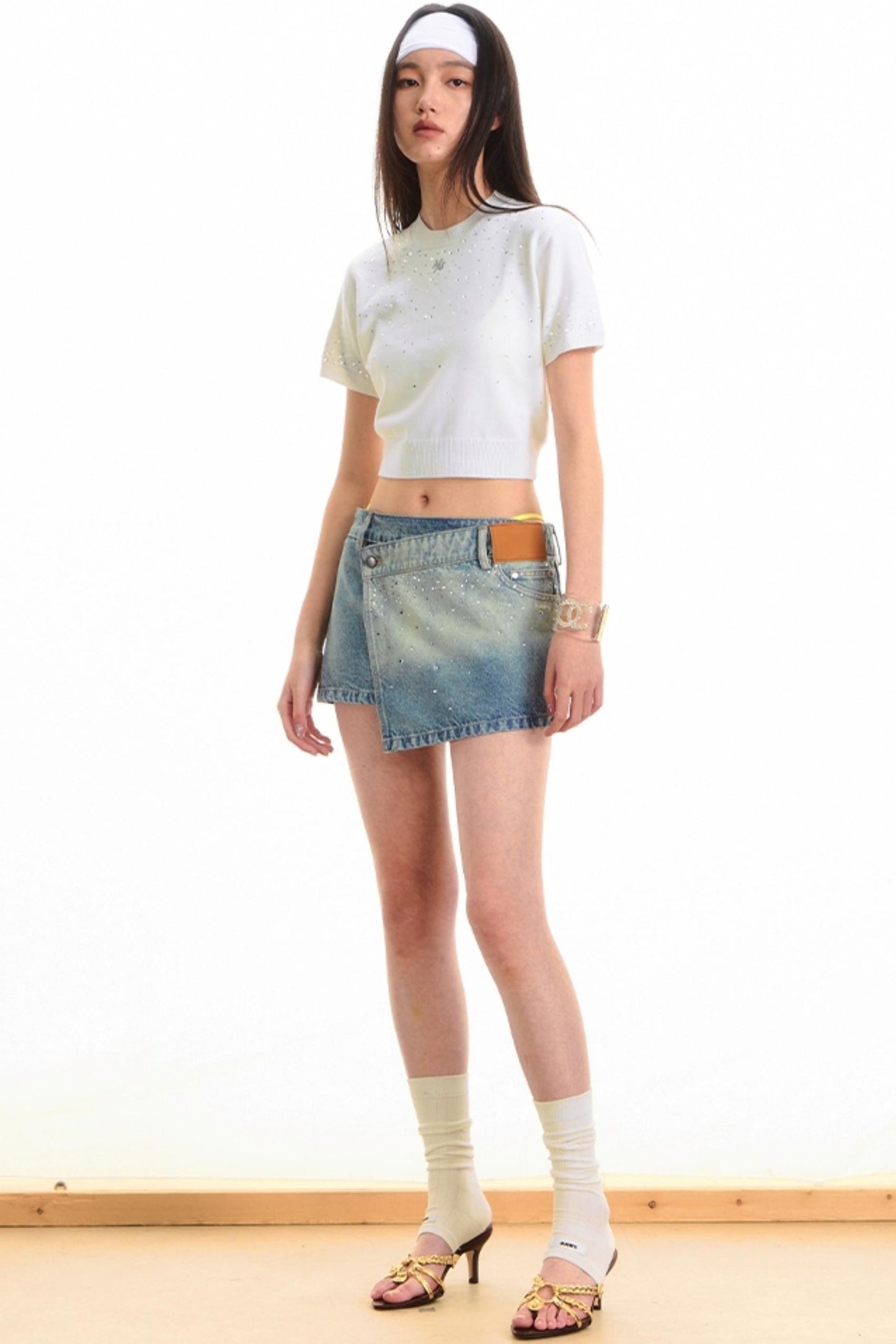 Origami Denim A-line Skirt