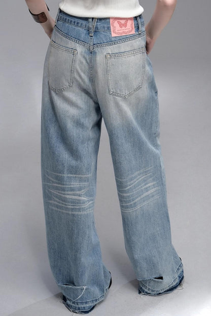 Classic Ripped Denim Jeans