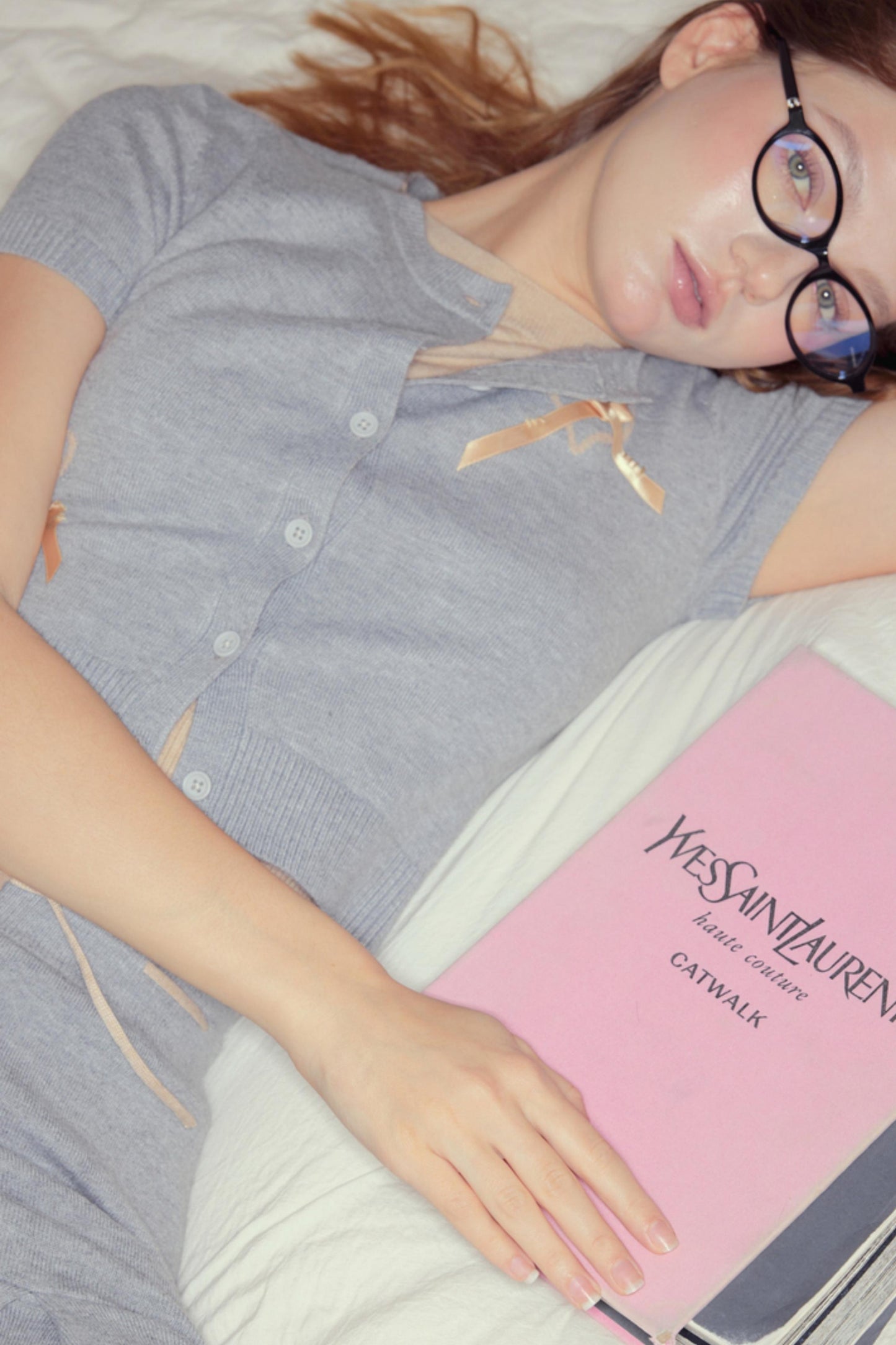 Vintage Gray Knit A-line Skirt Set-Up