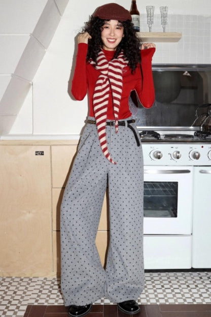 Polka Dot Woolen Pants