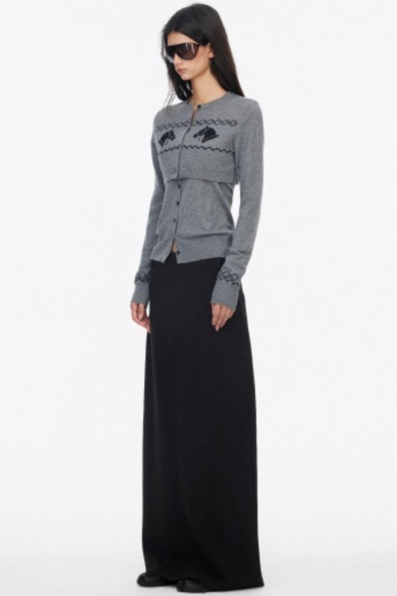 Two Piece Wool Knit Cardigan Set-Up