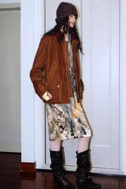 Vintage Original Print Denim Skirt