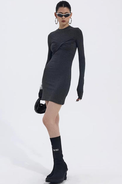 Asymmetrical Twist Bodycon Dress