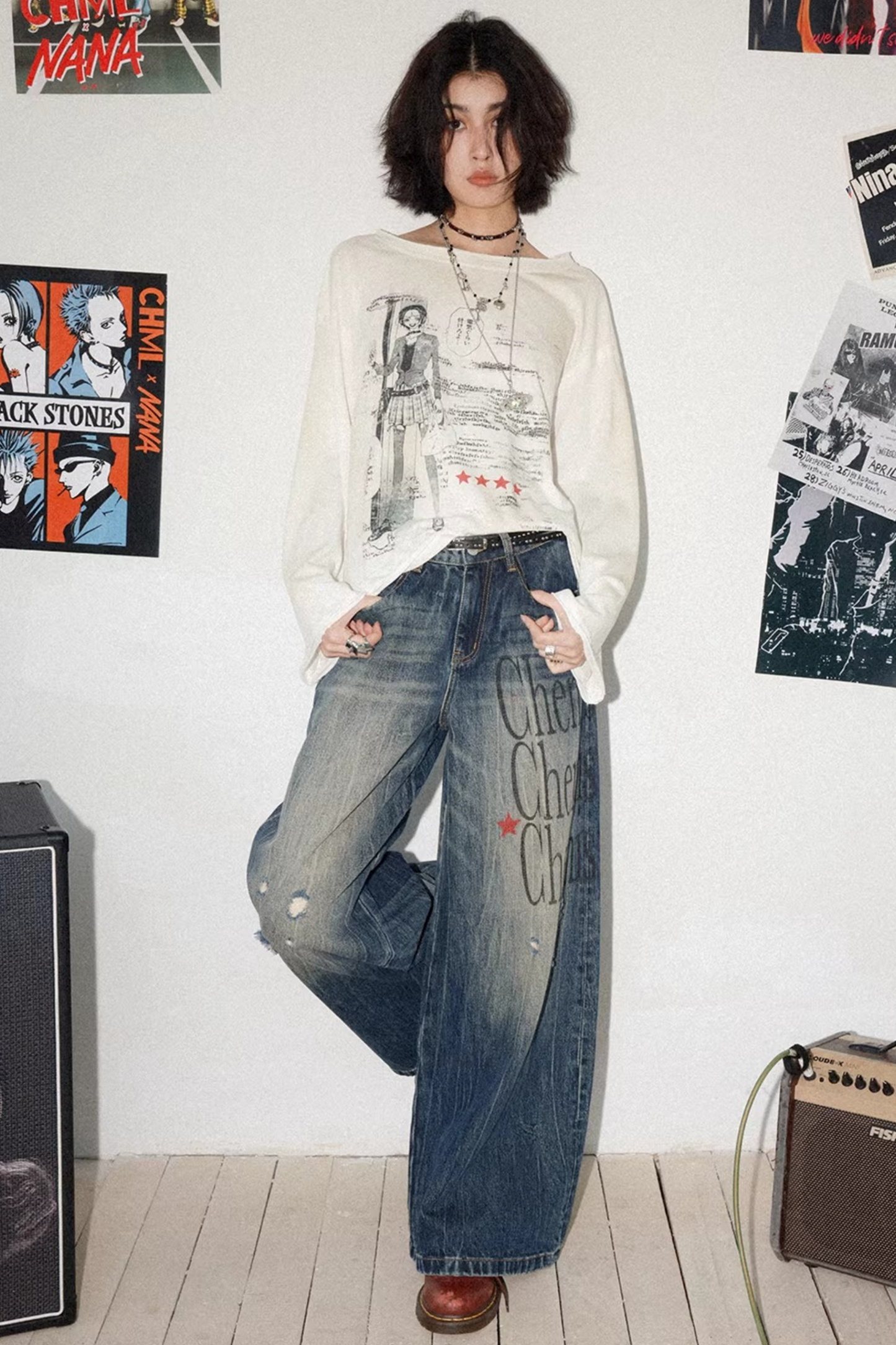 Vintage Distressed Printed Top
