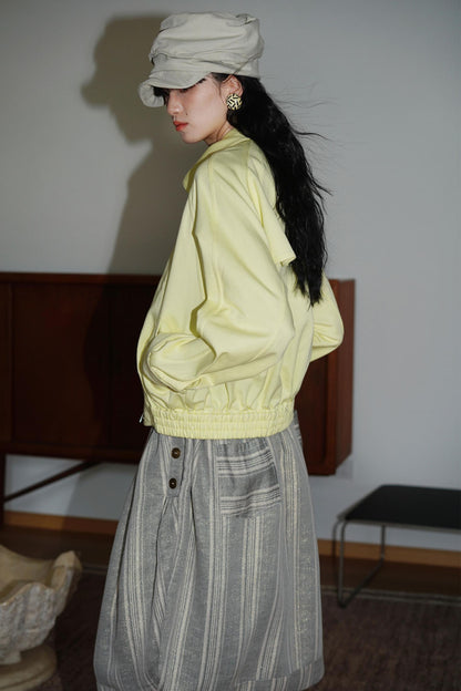 Solid Retro Short Casual Jacket