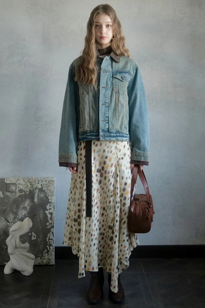 Artistic Polka Dot Asymmetrical Skirt