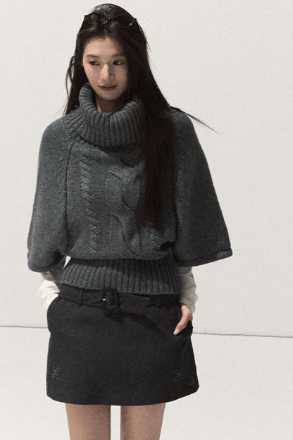 Retro Knit Twist Sweater