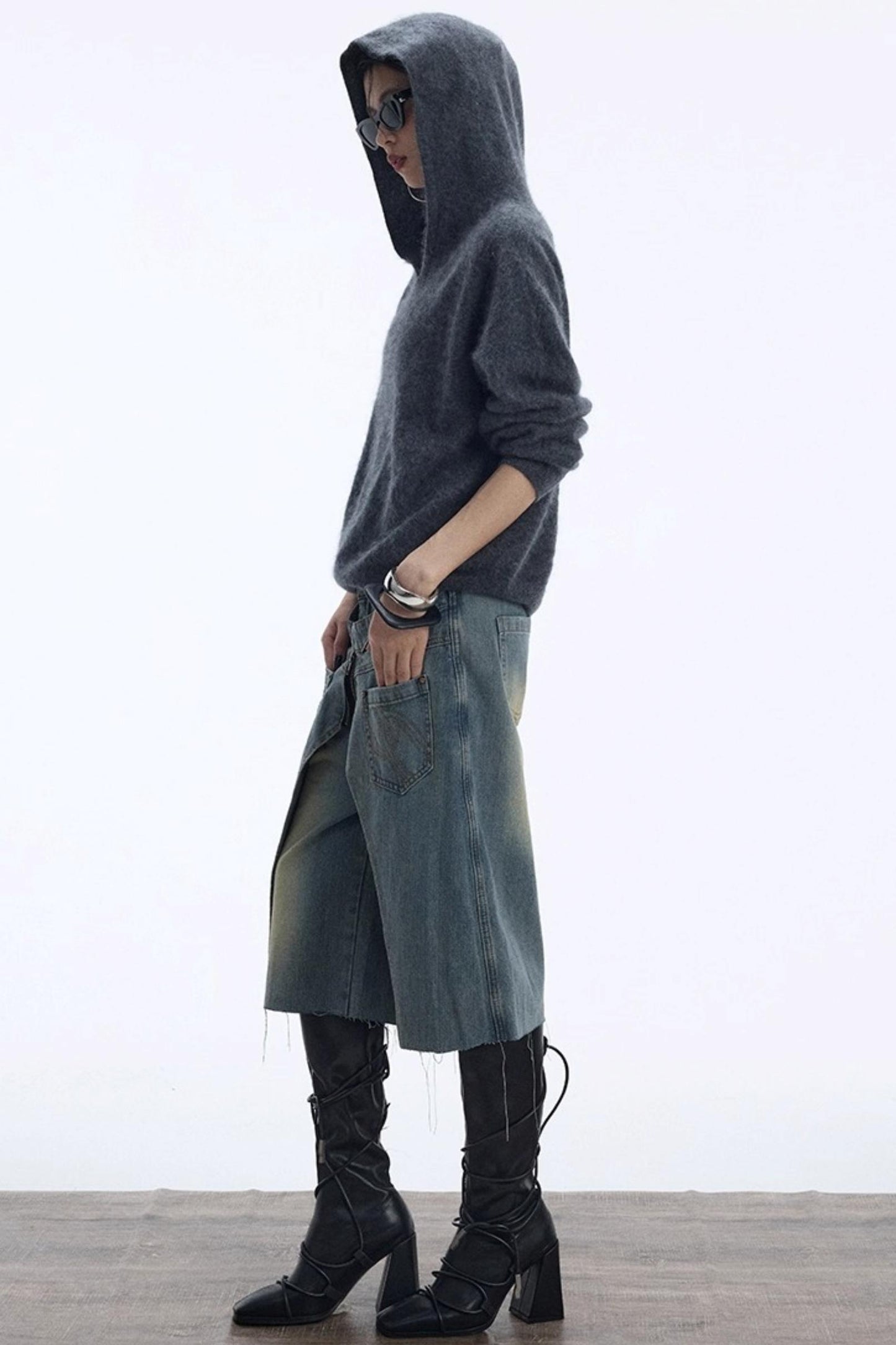 Distressed Denim Shorts