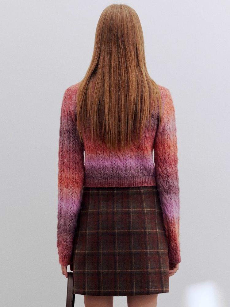 Colorful Long Sleeve Knit Sweater