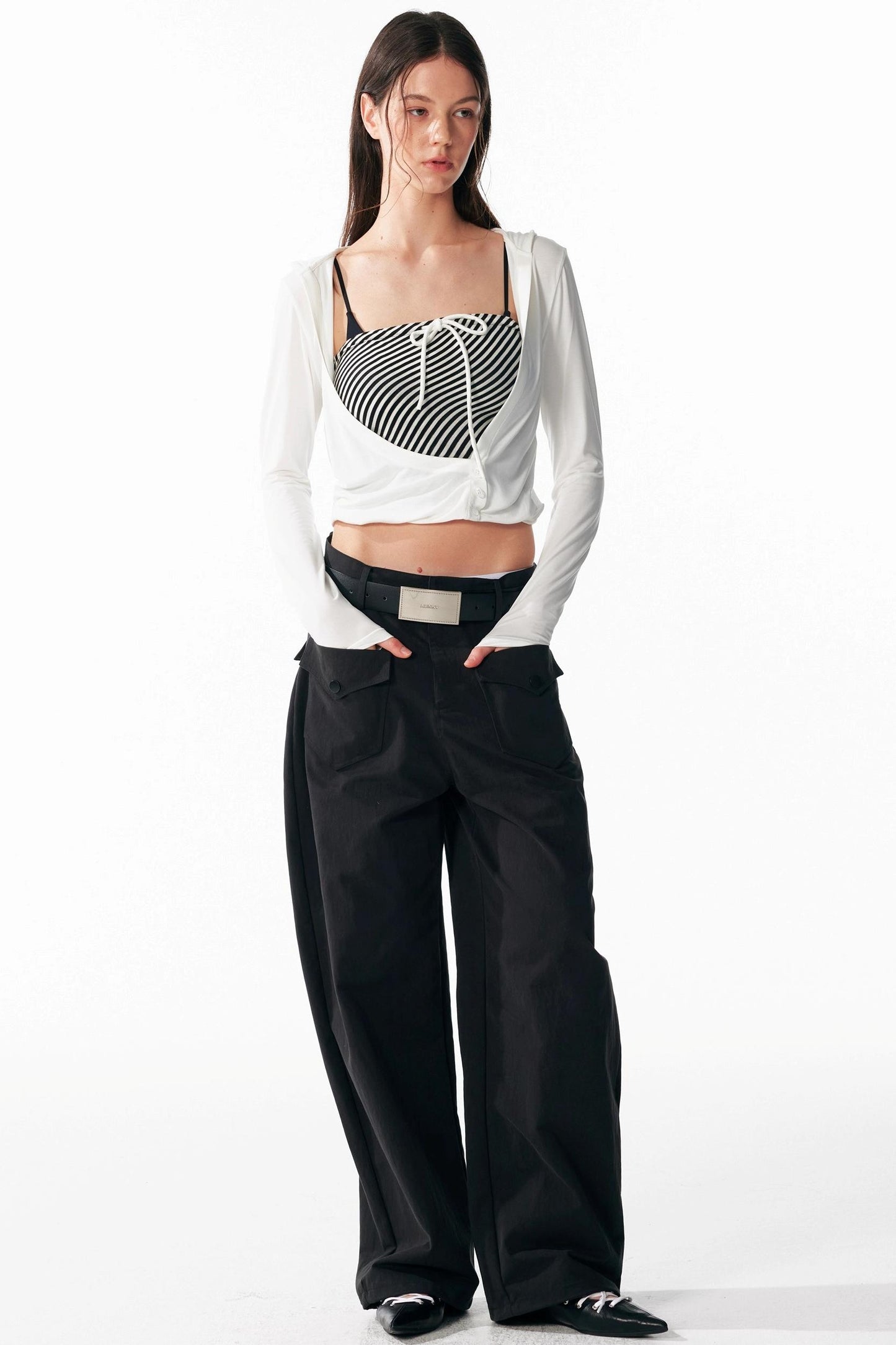 Slim Lace-Up Hooded Long Sleeve Base Shirt