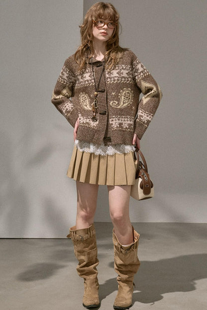 Preppy Silk Pleated Puffy Skirt