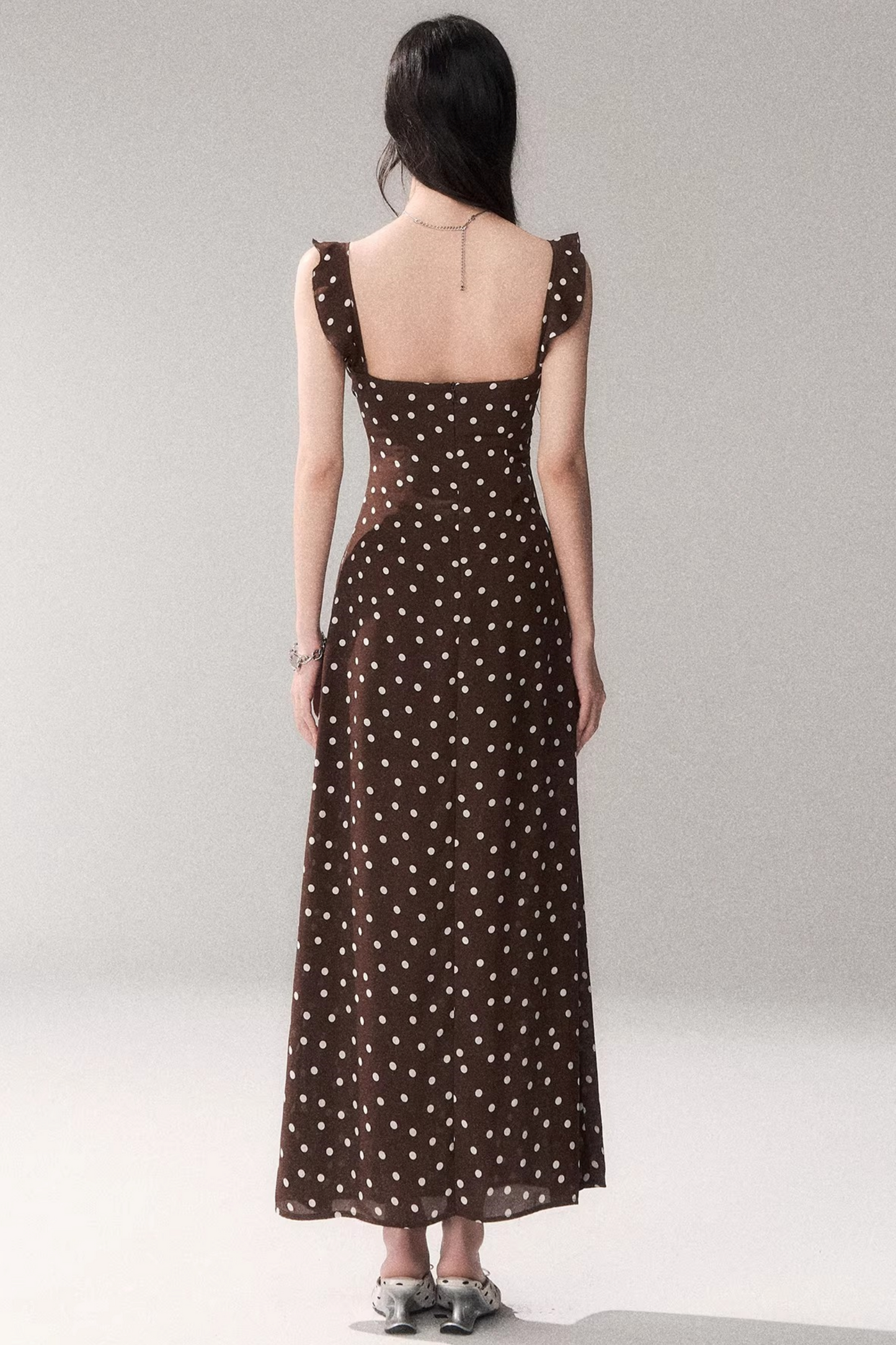 Brown Polka Dot Summer Dress