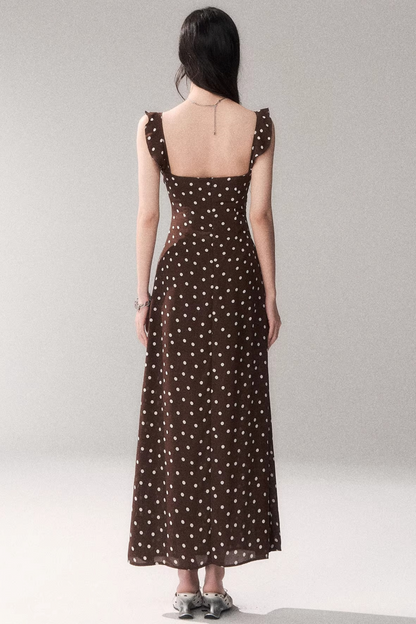 Brown Polka Dot Summer Dress