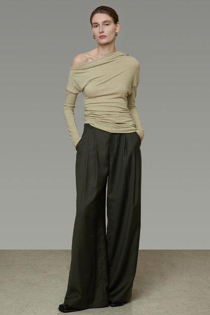 High-End Loose Pleated Coat Set-Up