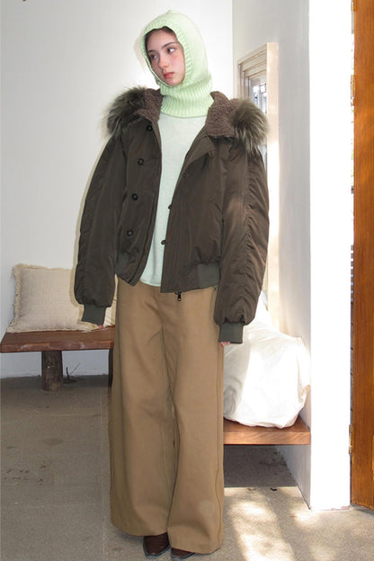 Sandstone Silhouette Velvet Denim Pants