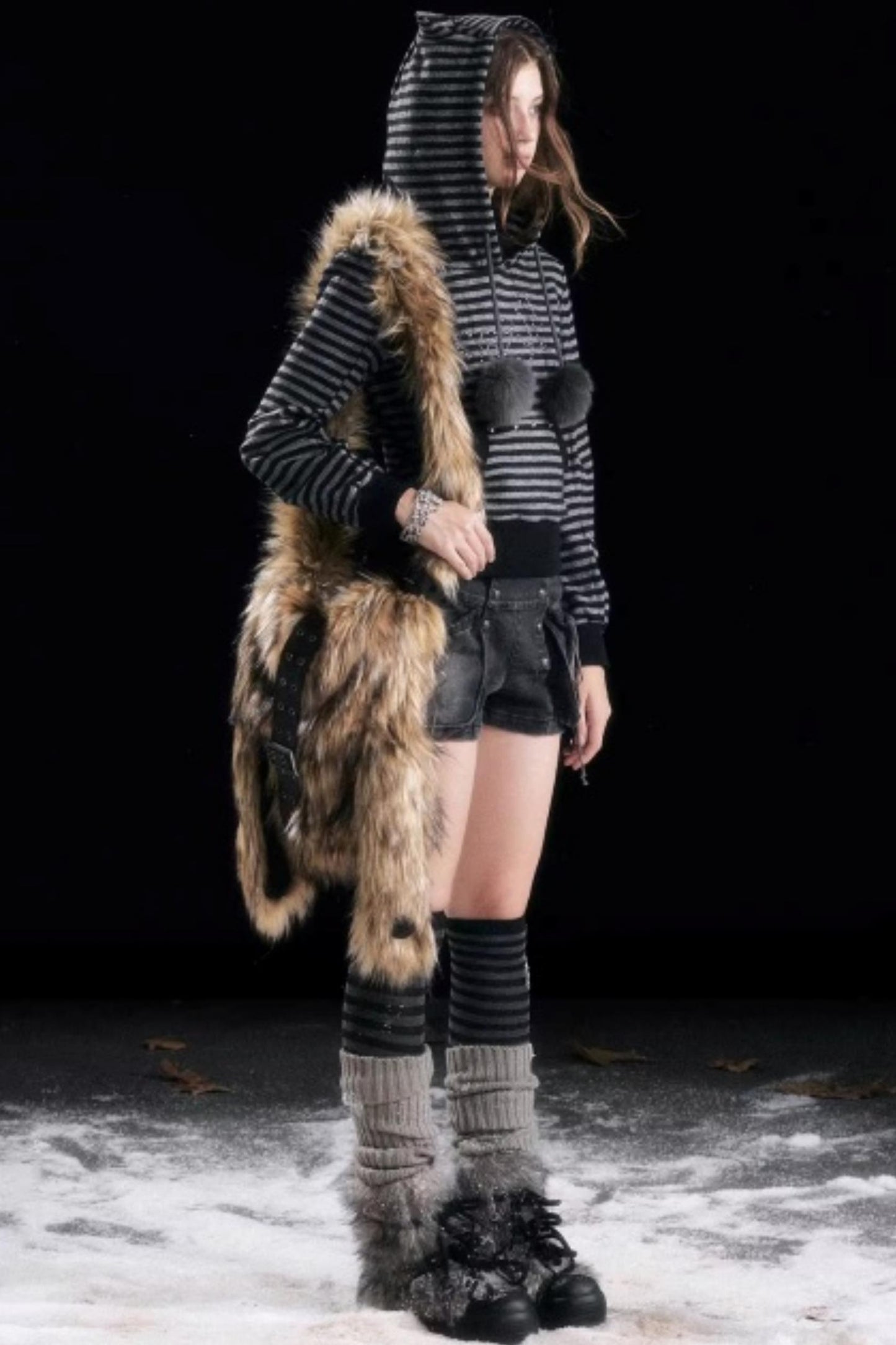 Punk Rabbit Ear Furry Bag