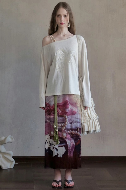 Sequin Embroidery Off-Shoulder Set-Up