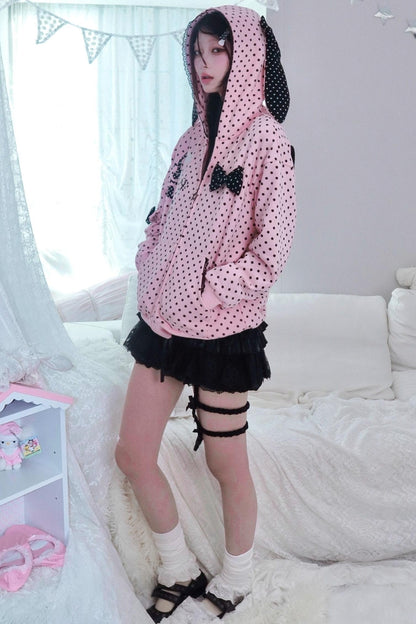 Velvet Polka Dot Sweatshirt